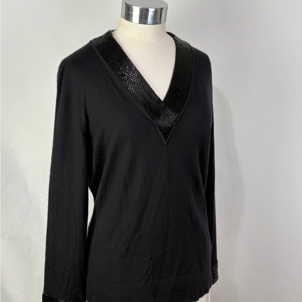Lafayette 148 New York Black Knit Top
